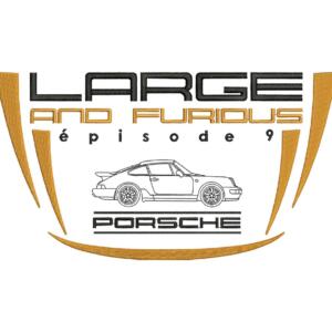 Porsche 911 Large and Furious Embroidery Design - Machine Embroidery Design