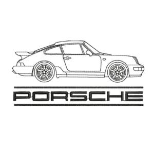 Porsche 911 Side View Embroidery Design - Machine Embroidery Design