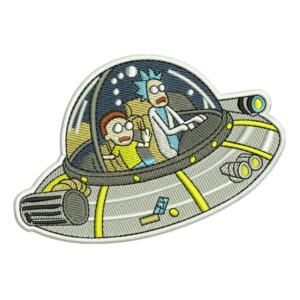 Rick and Morty UFO Spaceship Embroidery Design
