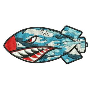 Shark Fighter Jet Machine Embroidery Design - Machine Embroidery Design